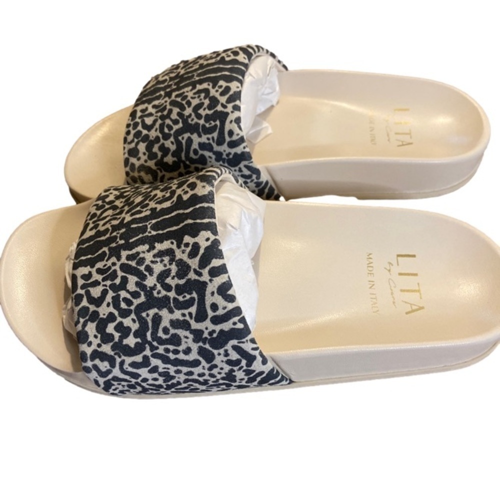 New in box Lita by Ciara Cheetah Print leather slides size 37 - Picture 2 of 7